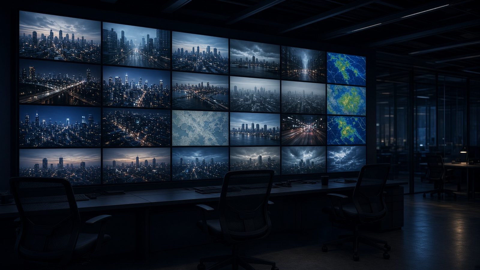 Newsroom screens overnight