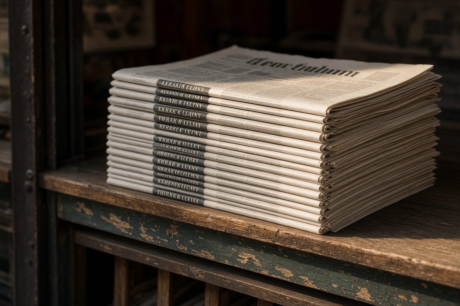 A stack of UK broadsheet newspapers