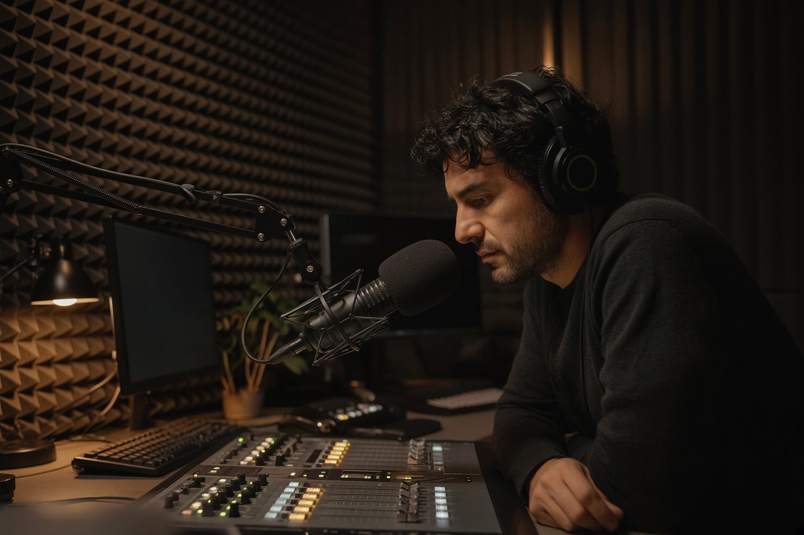A radio studio of the kind our broadcast monitoring covers